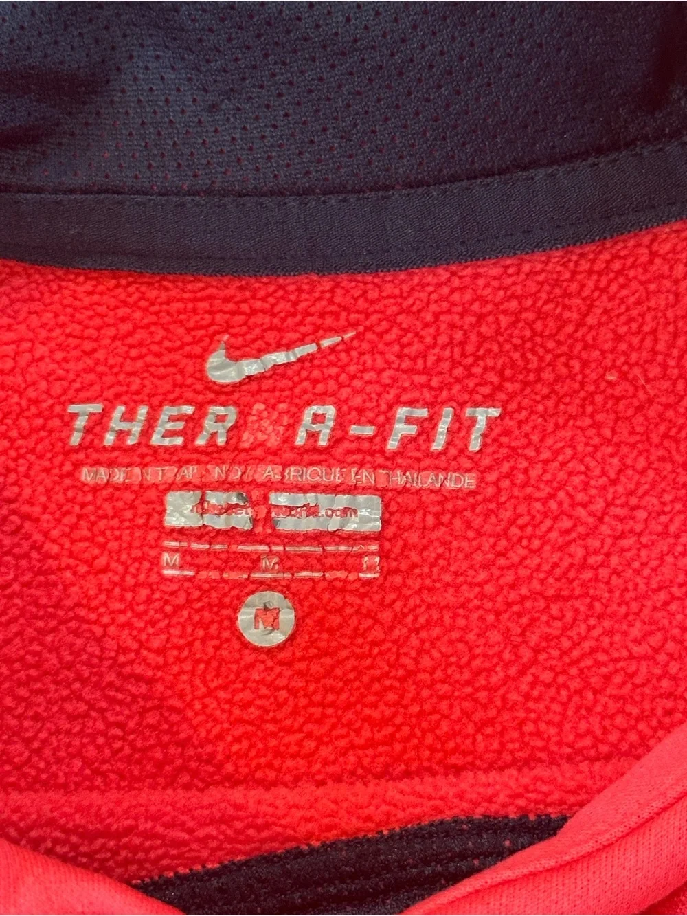 Nike Therma-FIT Coral Pink Script Logo Hoodie Size M